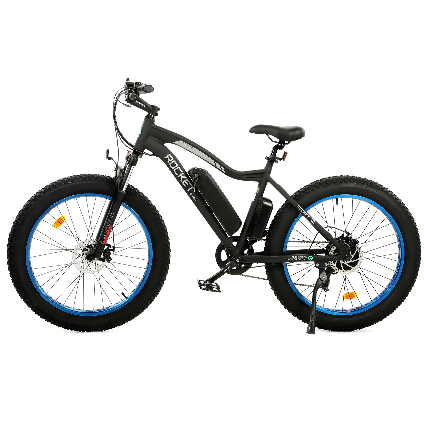 Rocket Fat Tire Beach Snow Electric Bike Blue | Ecotric Bikes