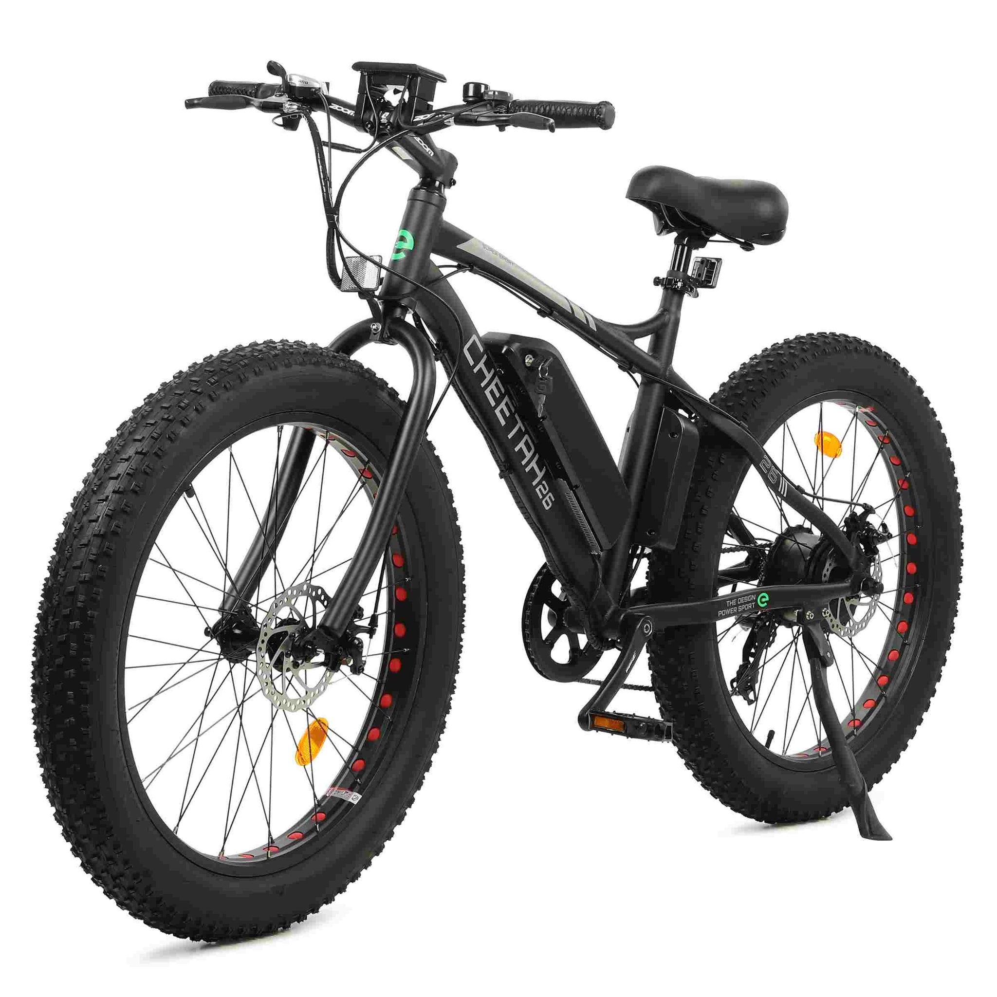 Ecotric 26 Inch Fat Tire Beach Snow Electric Bike - Matt Black 